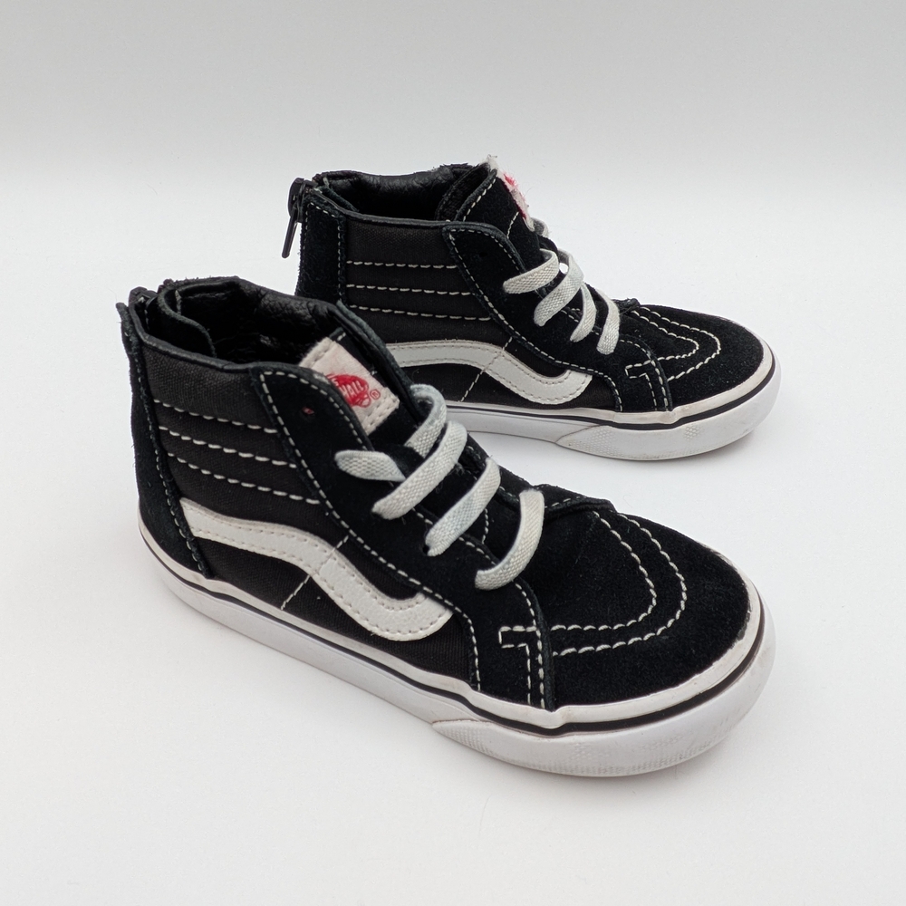 Vans Kids Black and White High-Top Sneakers